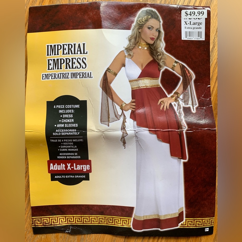 Women’s Imperial Empress Halloween Costume Red White with xtra accessories XL